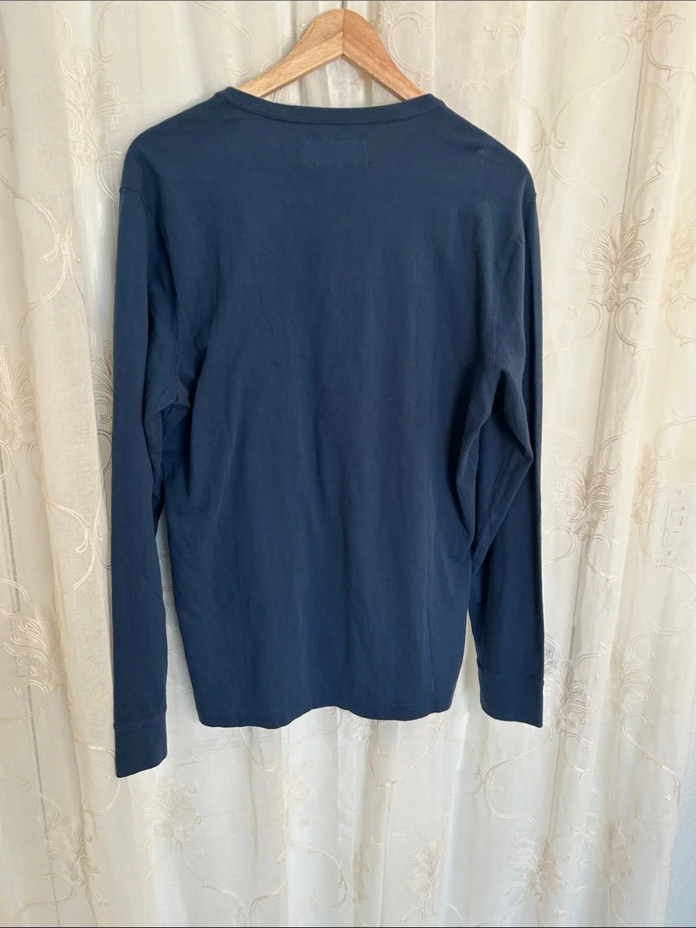 NWT Abercrombie & Fitch Blue Henley Long Sleeve Men's Large Shirt
